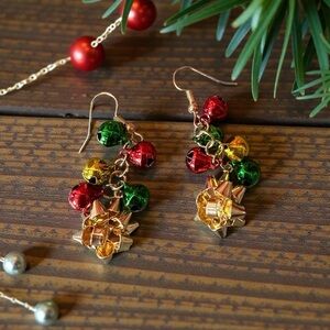 Festive Multicolor Jingle Bell Earrings